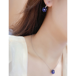 <span class=keywords><strong>Orecchini</strong></span> in <span class=keywords><strong>Argento</strong></span> Sterling 925 con Fiore MuUZO e Smeraldo Colombiano Verde Sintetico per Donne e Ragazze - Product Image 3