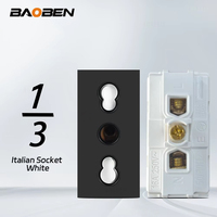 BAOBEN Prise murale italienne standard UE avec interrupteur, charge rapide USB Type C, module de fonction DIY 4*2 4*4, noir