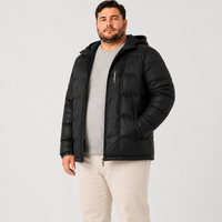 Chaqueta Acolchada de Plumón para Hombre, con Capucha, Cierre Completo, Bolsillos con Cordones, para Invierno, Tallas Grandes y Extra Grandes, 6XL 7XL