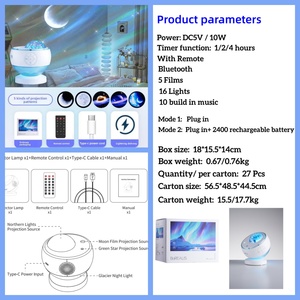 Proiettore di luce notturna OTHC E12B Cielo Stellato, Altoparlante con Effetto Acqua e Musica per Camera da Letto, con Telecomando, Piccolo e Portatile - Product Image 6