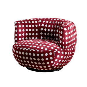 Sillón Giratorio de Diseño Italiano con Estampado de Puntos, Sillón Individual para Sala de Estar, Silla de Descanso de Estilo Moderno y Minimalista - Product Image 4