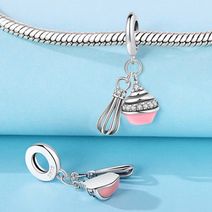 Original S925 plata esterlina DIY joyería accesorios pulsera circón Gourmet bebidas café pastel cuentas encantos artículo caliente para - Product Image 2