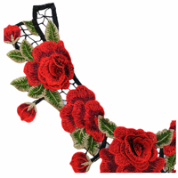 Chaine en dentelle brodée de fleurs, 5 m, belle nouvelle collection, rouge, pour robe de mariée, collier pour bricolage, fournitures de couture, artisanat