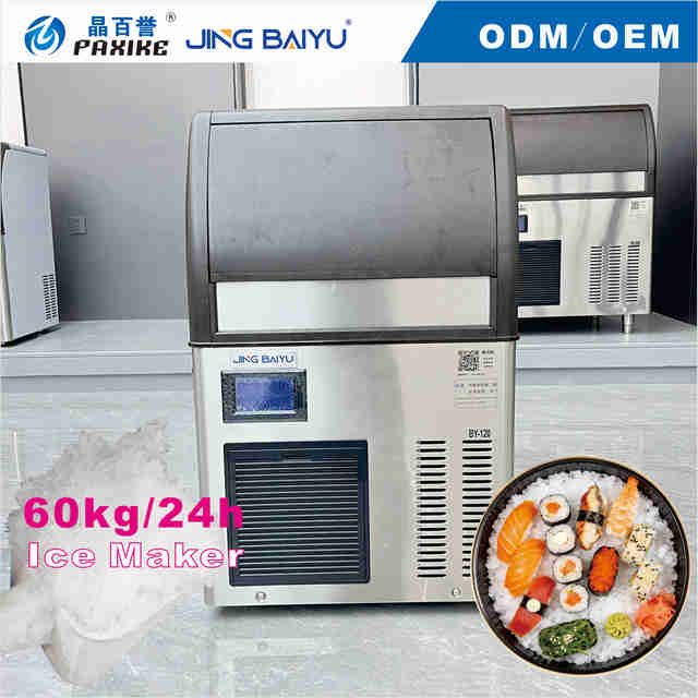 BY-120A(X) Commercial Snowflake Ice Machine Flake Ice Maker 60kg/24h Stainless Steel CE Certified OEM ODM Custom Logo