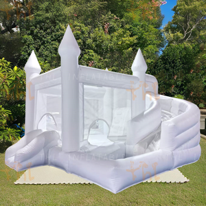 Bán buôn trẻ em nhảy thư bị trả lại trượt Trắng Inflatable đám cưới bouncy nhà với bóng Pit hồ bơi - Product Image 4