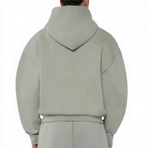 Nouveau Hoodie Zippé 100% Coton Épais Coupe Courte Double Fermeture Éclair Oversize Unisexe Personnalisable Coupe Boxy Essentiels - Product Image 3
