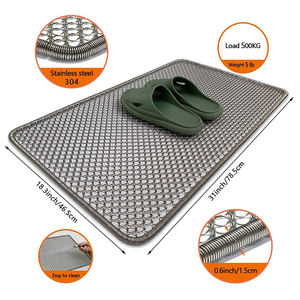Tapis de porte en maille <span class=keywords><strong>métallique</strong></span> de 31 * 18,5 pouces, pour l'<span class=keywords><strong>extérieur</strong></span>, l'entrée de la maison, imperméable, inodore, facile à nettoyer, en acier inoxydable - Product Image 2