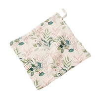 Pure Cotton Double-Layer Muslin Eco-friendly Baby Gauze Face Towel Hanging Rope Soft Small Square Towel Home Printed