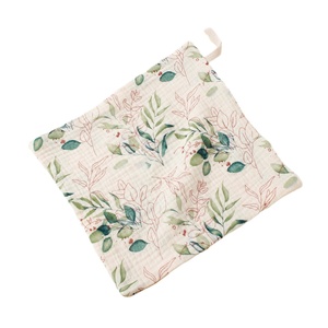 Pur coton Double couche mousseline carré mouchoir bébé gaze visage serviette corde suspendue doux petite serviette carrée pour la maison imprimée - Product Image 5