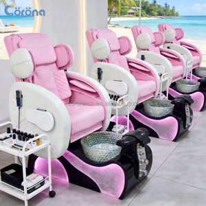 Muebles de Spa para Uñas Modernos y Profesionales de Lujo, Silla de Pedicura con Masaje para Pies en Color Rosa - Product Image 4
