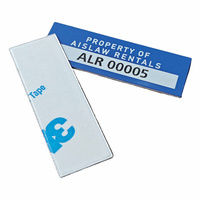 Etiqueta de Código de Barras de Aluminio con Fondo Azul Personalizado y Adhesivo