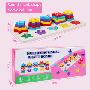 Comniki naturale privo di sostanze chimiche in legno di pino blocchi di legno giocattolo brillano angolo di legno blocco geometrico torre di legno blocco - Product Image 5