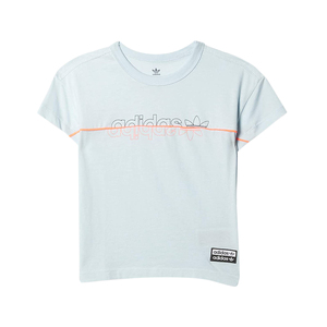 ADIDAS ดั้งเดิม AOP เสื้อลายโลโก้ใหญ่เด็กผู้ชายและเสื้อยืดสีฟ้า-100% ของแท้ - Product Image 1