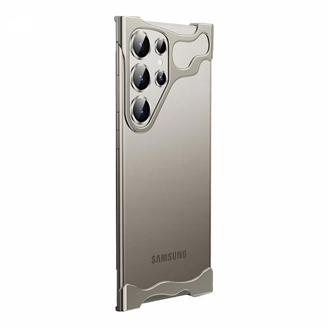 Laudtec Metal Frameless Phone Cover for Samsung S24 Ultra Wireless Charging Shockproof Protective Cases Cool Fashion Sjk1041