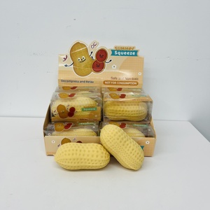 Balle anti-stress en TPR souple à rebond lent, non toxique, avec son craquelant tactile, en forme d'arachide, pour entrepôt américain - Product Image 2