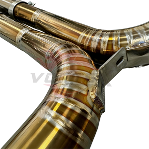 Système d'échappement Catback Vortex haute performance, finition bleu brûlé, épaisseur 1,2 mm, alliage de titane, adaptable à Audi RS6 RS7 - Product Image 5