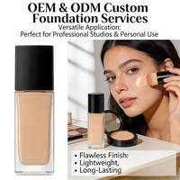 Ensemble de maquillage liquide longue tenue imperméable OEM, marque privée, comprenant un correcteur, un fond de teint matifiant, une crème solaire et un ensemble de pinceaux.