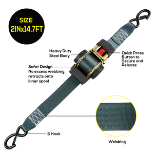 Carico pesante 2 "auto-avvolgimento cricchetto con ganci di bloccaggio S-indicatore di sovraccarico per il trasporto minerario e giacimenti petroliferi - Product Image 3