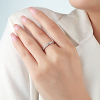 Bague en Moissanite 6A+ VVS1 Couleur D en Argent Sterling 925 avec Gravure et Sertissage Clos, Cadeau pour Femme