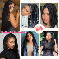 Extensions de Tresses Pré-Étirées en Cheveux Synthétiques à Fixation à l'Eau Chaude, Tresses Yaki Crochet Twist Jumbo