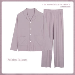 Pyjama d'extérieur en pur coton, vêtements de nuit, vente en gros, deux pièces, <span class=keywords><strong>2022</strong></span> - Product Image 3