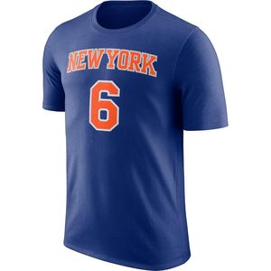 FOXA Porzingis Knicks Blue Youth Performance T-Shirt Moisture Wicking Crew Neck เสื้อยืดคอกลมแบบดูดซับความชื้น - Product Image 2