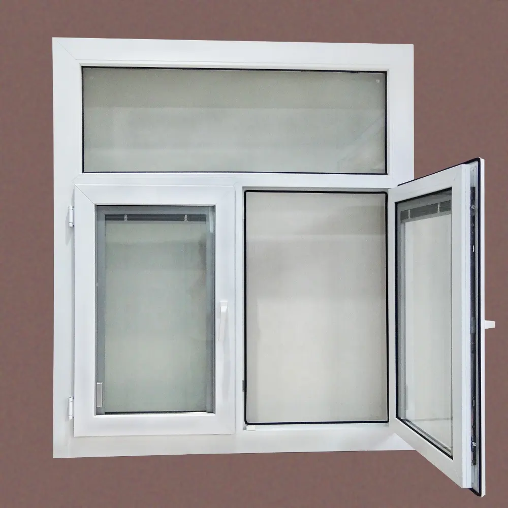 UPVC vinyl बेडरूम ख़िड़की खिड़कियां डिजाइन डबल घुटा हुआ पीवीसी स्विंग विंडोज