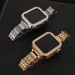 2-1 ensembles Cas + sangle pour <span class=keywords><strong>Apple</strong></span> montre bande 41mm 38mm 44mm <span class=keywords><strong>40</strong></span> <span class=keywords><strong>mm</strong></span> Métal <span class=keywords><strong>Bracelet</strong></span> Mince Diamant Lien <span class=keywords><strong>Bracelet</strong></span> iWatch série 3 <span class=keywords><strong>5</strong></span> 6 se 7 - Product Image 1