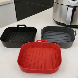 New Design <b>Large</b> Reusable Silicone Air Fryer Liner Pot, Non-stick Baking Plate Set for Kitchen Cookware - Product Image 1