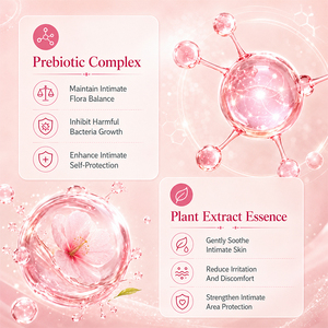 Kormesic Marque Privée 200ml Gel Lavant Intime Prébiotique Antibactérien pour Femme Soin Intime Féminin Halal Naturel OEM - Product Image 4