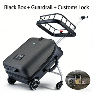 Tas Koper Lunak 2 in 1 dengan Roda Kereta Dorong Bayi yang Dapat Dilepas, Ukuran Sedang 20 Inci, Ringan, Modern, Bahan PC Tahan Air - Product Image 4