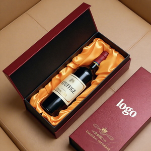 Caja de Vino Rígida de Cartón Biodegradable, Personalizable y de Lujo, <span class=keywords><strong>para</strong></span> <span class=keywords><strong>el</strong></span> Día <span class=keywords><strong>del</strong></span> <span class=keywords><strong>Padre</strong></span>, <span class=keywords><strong>con</strong></span> Embalaje <span class=keywords><strong>para</strong></span> una Sola Botella, Impresión CMYK - Product Image 1