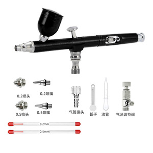 Kit aérographe multi-calibre AR 130 à alimentation par gravité, double action, vitesse réglable, pour travaux artistiques, décoration de gâteaux, nail art - Product Image 4