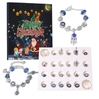 Blaue Weihnachten Countdown Kalender Geschenk box Diy Perlen Armband Dream Star Armband Geschenk
