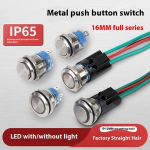 Interrupteur à bouton métallique M16/19 10A avec fonction de verrouillage automatique et de réinitialisation, étanche IP65, anneau LED, pour borne de recharge - Product Image 6