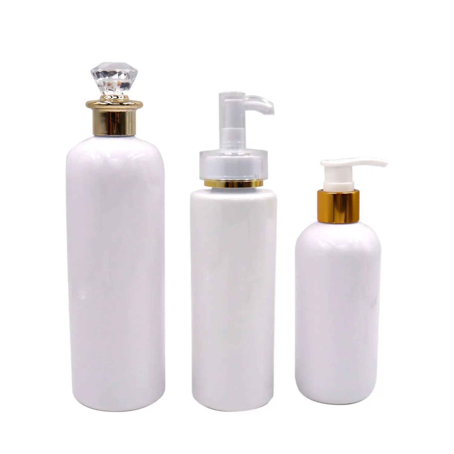 Diverses bouteilles en plastique 100ml à 500ml vides en PET Transparent avec couvercle de pompe conteneur d'emballage cosmétique rechargeable