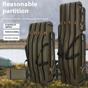 Mochila de Pesca Multifuncional Impermeable Verde con Bolsa de Aparejos Resistente al Desgaste para Almacenamiento de Cañas de Pescar y Cañas de Mar - Product Image 3