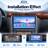 Autoradio Android Carplay pour Toyota Avensis T25 2002-2008, lecteur multimédia 2din, autoradio stéréo, unité principale 9'', navigation GPS