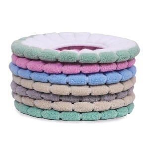 Tapis de toilette portable en tricot coloré, épais, lavable, anti-gel, housse de siège de toilette universelle, accessoires de salle de bain - Product Image 5