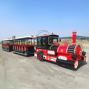 Trenino Elettrico Turistico Senza Binari Buyee BY-LTT58 da 58 Posti, 20km/<span class=keywords><strong>h</strong></span>, per Parchi Divertimento e Centri Commerciali, in Acciaio - Product Image 5