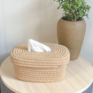 Bắc Âu Linen mô hộp chủ hình chữ nhật tối giản Khăn ăn trường hợp cho nhà phòng khách và bàn ăn - Product Image 1