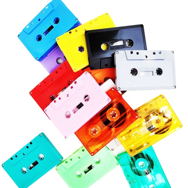 BLANK Audio Cassette Tape with Colored and Transparent CASE Dropshipping