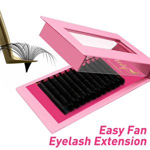 도매 개별 De Cils 캐시미어 벨벳 매트 블랙 사용자 정의 의료 속눈썹 트레이 용품 손으로 만든 볼륨 속눈썹 연장 - Product Image 3