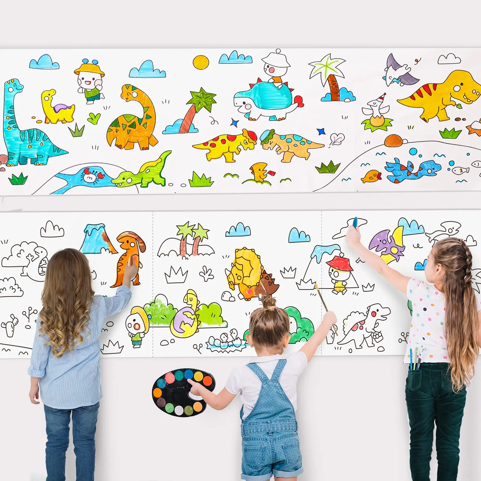 Kindertekenrol-Kleurende Papierrol Voor Kinderen, Tekening Papierrol Diy Schilderij Tekening Kleur Vulpapier