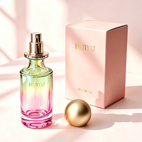 Bouteilles de parfum pour homme personnalisées, rondes, rechargeables, originales, 50 ml, flacons en verre vides de 100 ml, design vaporisateur, avec emballage en boîte