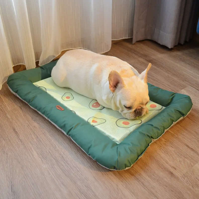 Retângulo Eco Amigável Sofá Luxo Cat Pet Dog Camas Calmantes Verões Almofada Fornecedores Respirável Refrigeração Confortável Cama De Cão Lavável