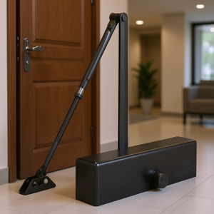 Cierrapuertas automático Vevor de 265 libras, ajustable, de alta resistencia, de aleación de aluminio negro para edificios de oficinas - Product Image 3