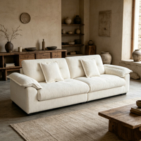 Ensemble de canapés carrés en chenille, design moderne, garnissage en éponge, lignes douces, réglables, crée une ambiance douce pour une détente confortable à la maison