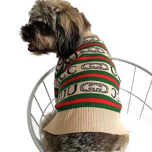 Vêtements pour chiens de marque de luxe en laine tricotée, vêtements pour chiens de petite, moyenne et grande taille, motif uni classique, <span class=keywords><strong>pull</strong></span> pour chat - Product Image 1