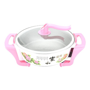 Olla Eléctrica de Piedra Maifan de 34 cm, Doble Uso, Revestimiento Antiadherente de PTFE, Cocina Saludable, Parrilla Eléctrica Multifunción - Product Image 1